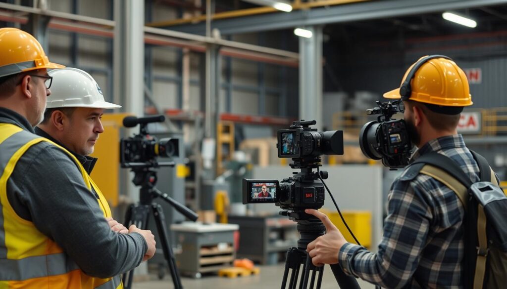 Zespół Simple Frame podczas produkcji filmu szkoleniowego BHP