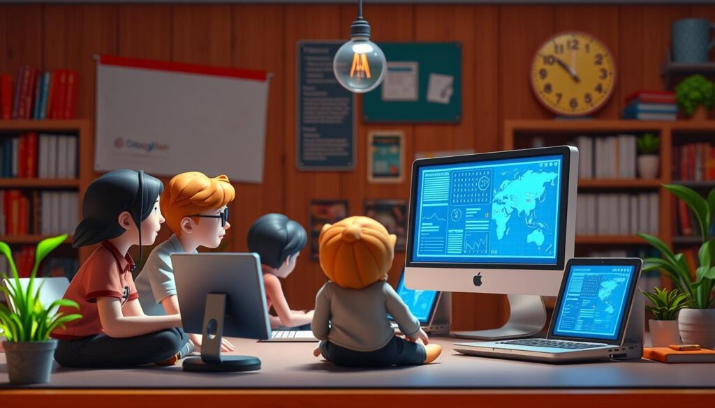 Generuj obrazek reprezentujący animację komputerową w edukacji