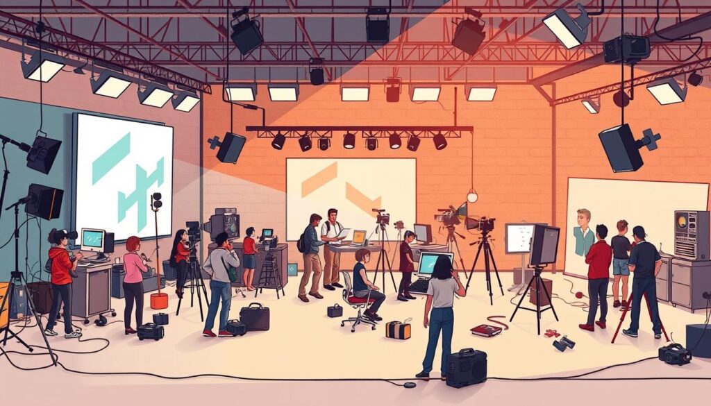 Grafika przedstawiająca proces produkcji filmowej Grafika przedstawiająca proces produkcji filmowej