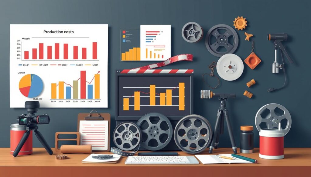 Generuj obrazek reprezentujący koszty produkcji filmu produktowego