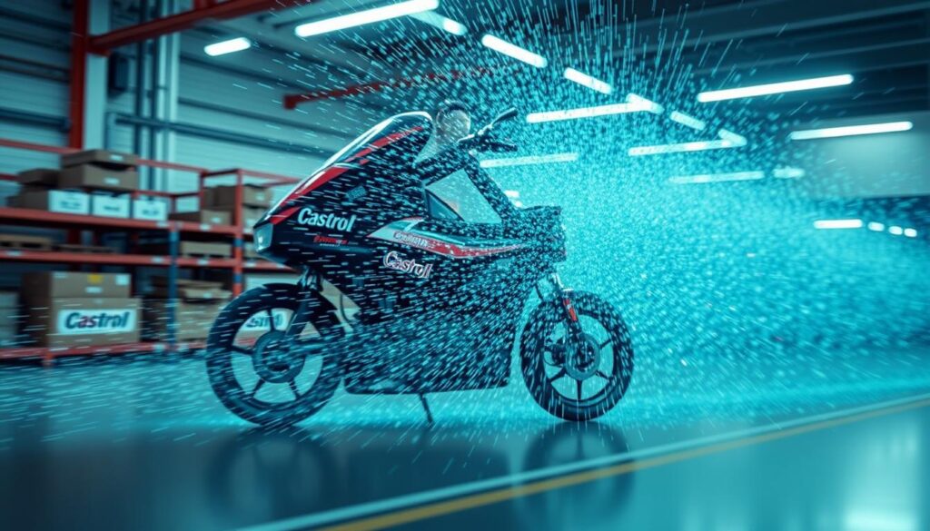 Ujęcia video wygenerowane za pomocą najnowszego modułu AI dla filmu produktowego Castrol